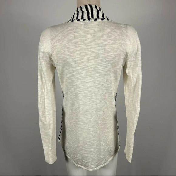 LILLA P black and white stripe open cardigan S - Picture 4 of 12